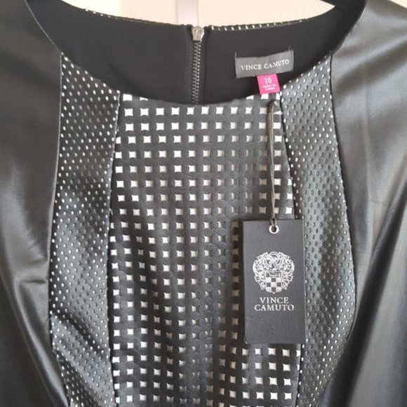 NWT Vince Camuto Kings Road Faux Leather Dress - Picture 5 of 5